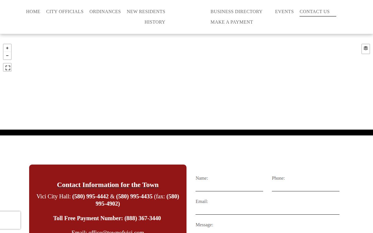 Dewey County Vici Police Department booking-record contact page